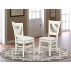 Sillas de comedor con motivos africanos - Asiento de tela de lino y respaldo de listones