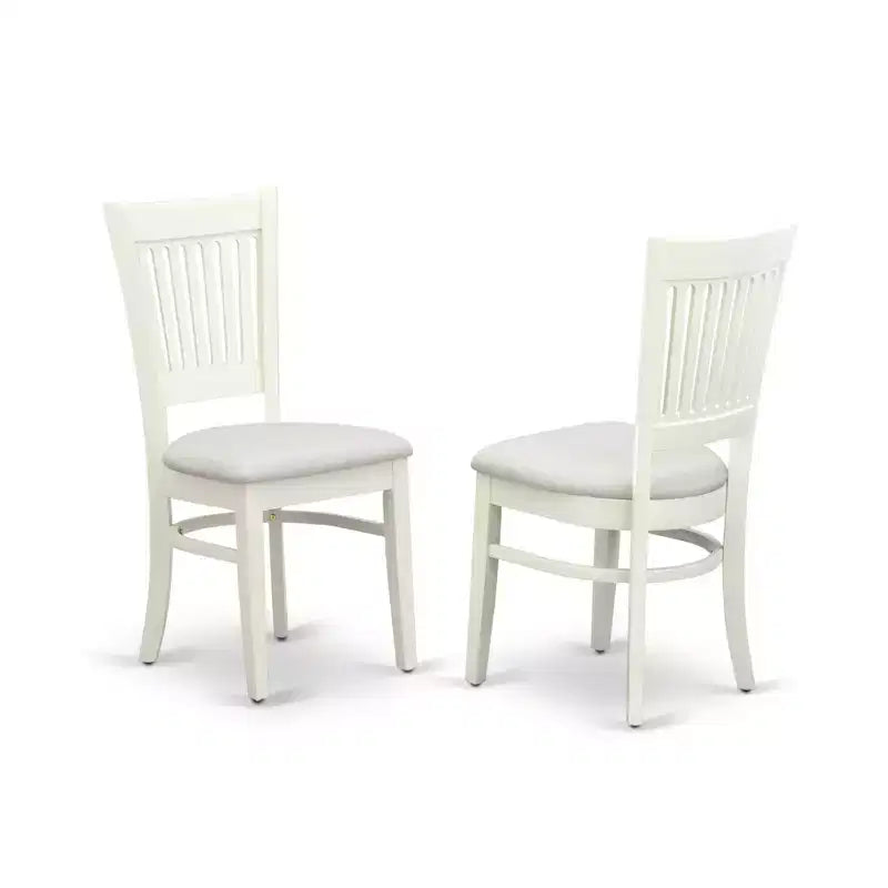 Sillas de comedor con motivos africanos - Asiento de tela de lino y respaldo de listones