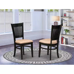 Sillas de comedor con motivos africanos - Asiento de tela de lino y respaldo de listones