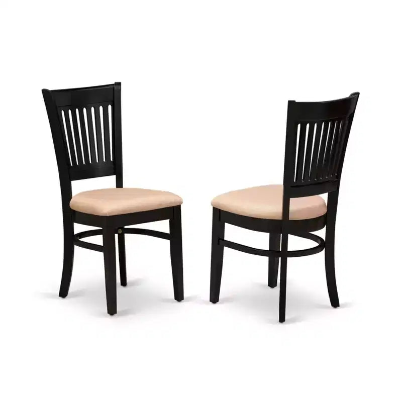 Sillas de comedor con motivos africanos - Asiento de tela de lino y respaldo de listones