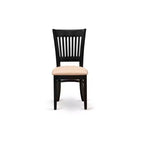 Sillas de comedor con motivos africanos - Asiento de tela de lino y respaldo de listones