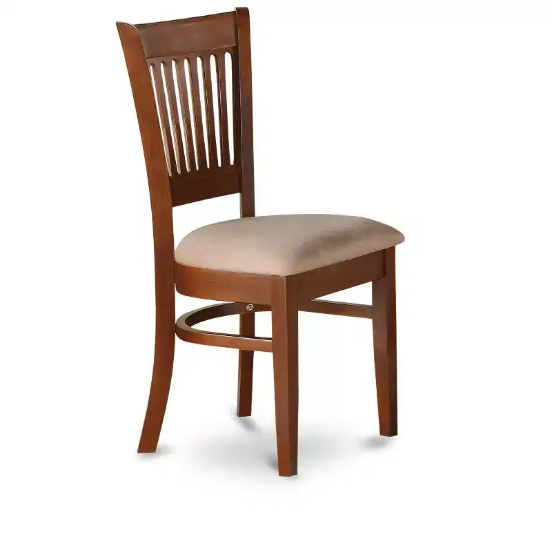 Sillas de comedor con motivos africanos - Asiento de tela de lino y respaldo de listones
