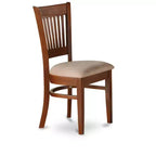 Sillas de comedor con motivos africanos - Asiento de tela de lino y respaldo de listones