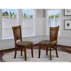 Sillas de comedor con motivos africanos - Asiento de tela de lino y respaldo de listones