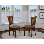 Sillas de comedor con motivos africanos - Asiento de tela de lino y respaldo de listones