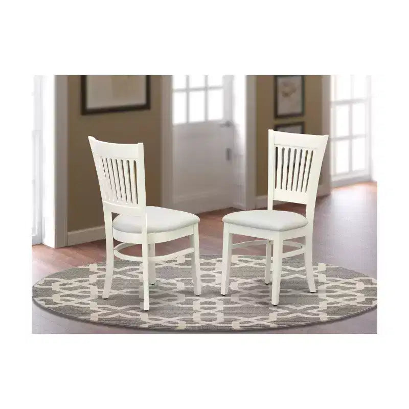 Sillas de comedor con motivos africanos - Asiento de tela de lino y respaldo de listones
