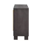 Aparador de madera con almacenamiento, estantes ajustables y tiradores dorados para comedor y sala de estar, color gris pardo