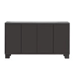 Aparador de madera con almacenamiento, estantes ajustables y tiradores dorados para comedor y sala de estar, color gris pardo