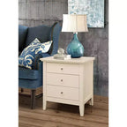HomeStock Beige Nightstand 26x24x18 with Open Shelf and Spacious Top, Casual Bedside Table for Bedroom Storage and Neutral Stylish Finish