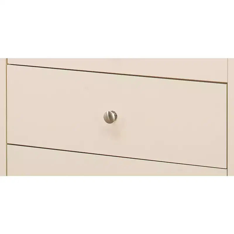 Mesita de Noche Beige de 26x24x18 con Estante Abierto y Tablero Espacioso, Mesita de Noche Informal para Almacenamiento en el Dormitorio y Acabado Neutro con Estilo