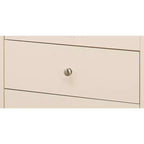 Mesita de Noche Beige de 26x24x18 con Estante Abierto y Tablero Espacioso, Mesita de Noche Informal para Almacenamiento en el Dormitorio y Acabado Neutro con Estilo