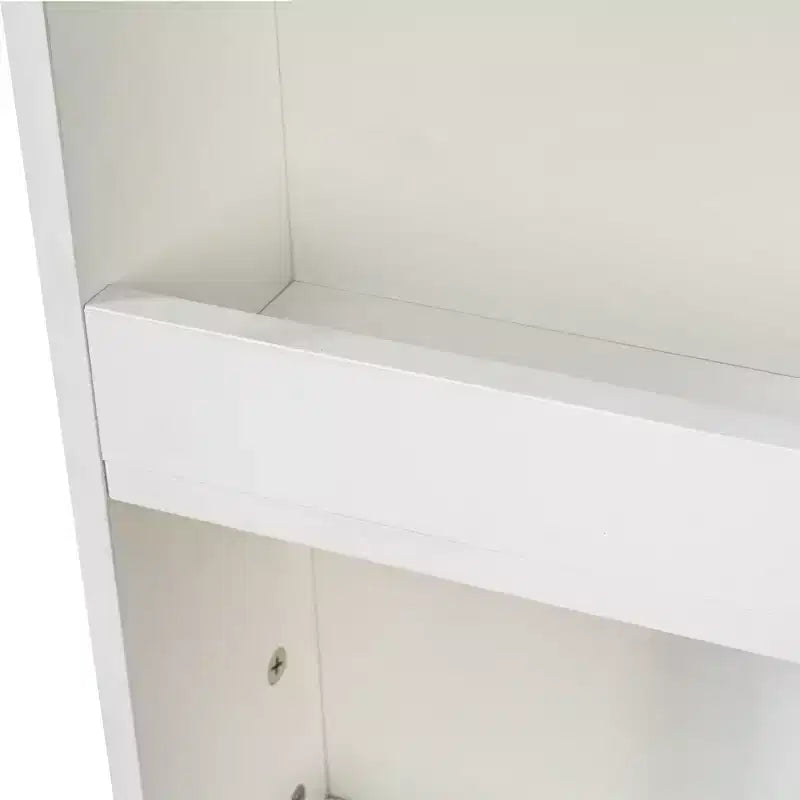 Estantería de madera de 179.9 cm de alto con 4 estantes y 3 cajones