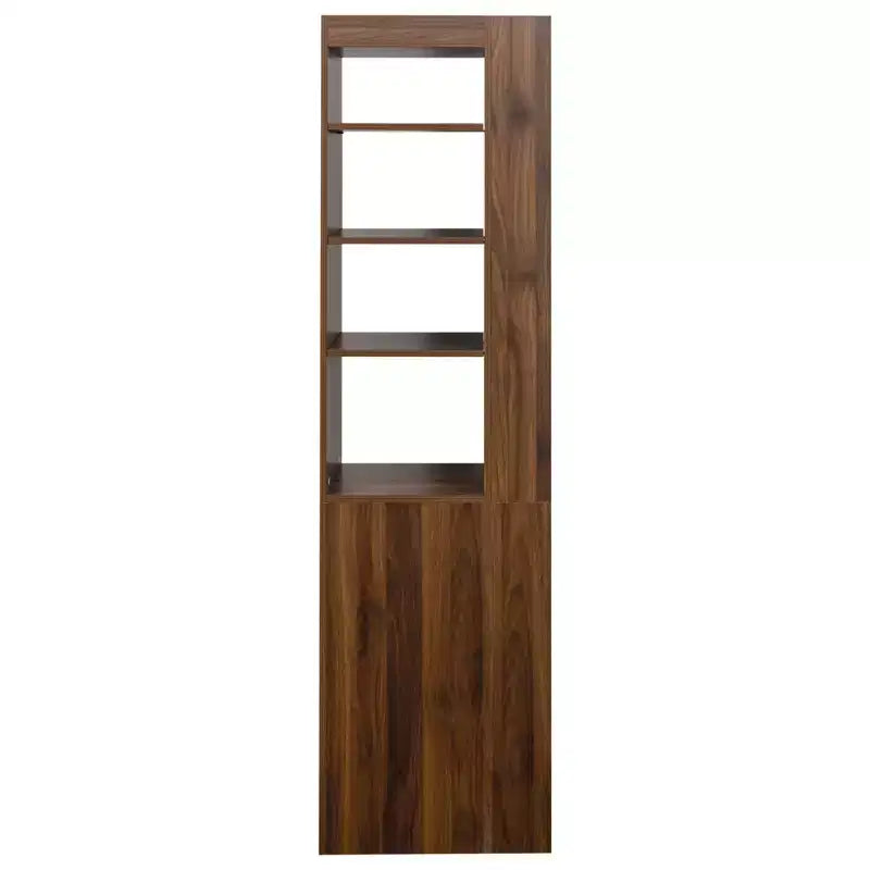 Estantería de madera de 179.9 cm de alto con 4 estantes y 3 cajones