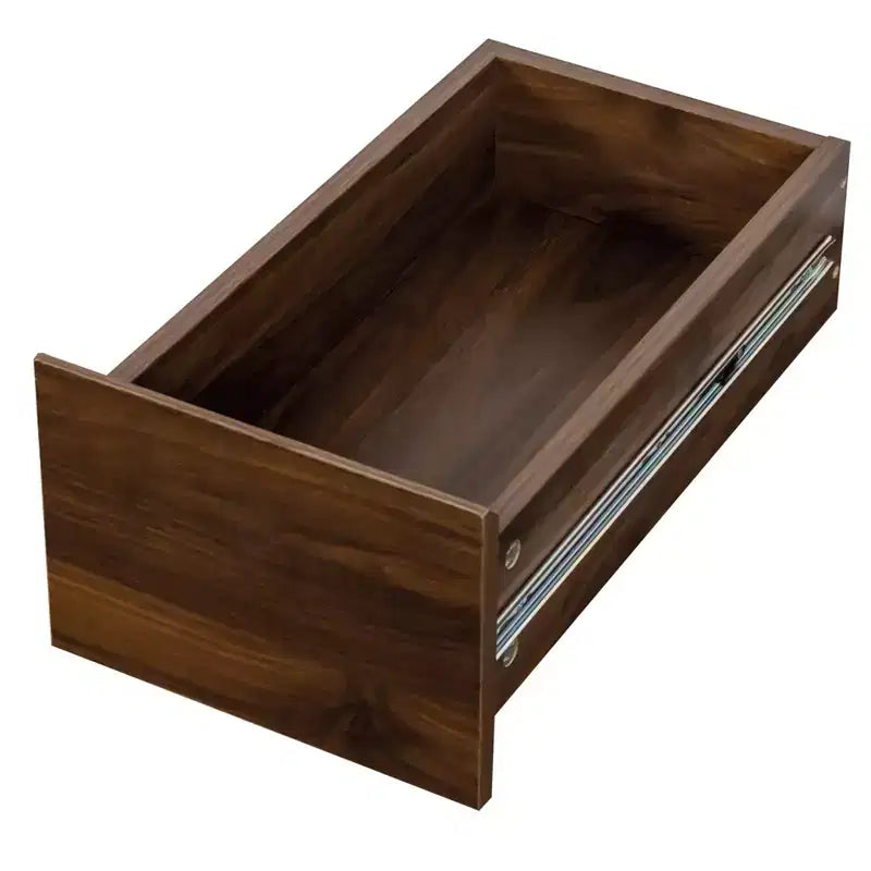 Estantería de madera de 179.9 cm de alto con 4 estantes y 3 cajones