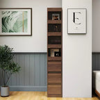70.87 in. Tall Wood 4-Shelf Bookcase with 3 Drawers