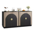 Mid-Century Modern Buffet Cabinet with Fluted Design & Arched Doors, Storage Sideboard for Dining Room, Living Room, Kitchen, Modular Credenza