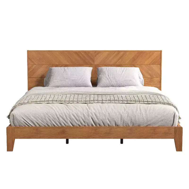 Cama King Weiss Clara con cabecero Nogal Ámbar