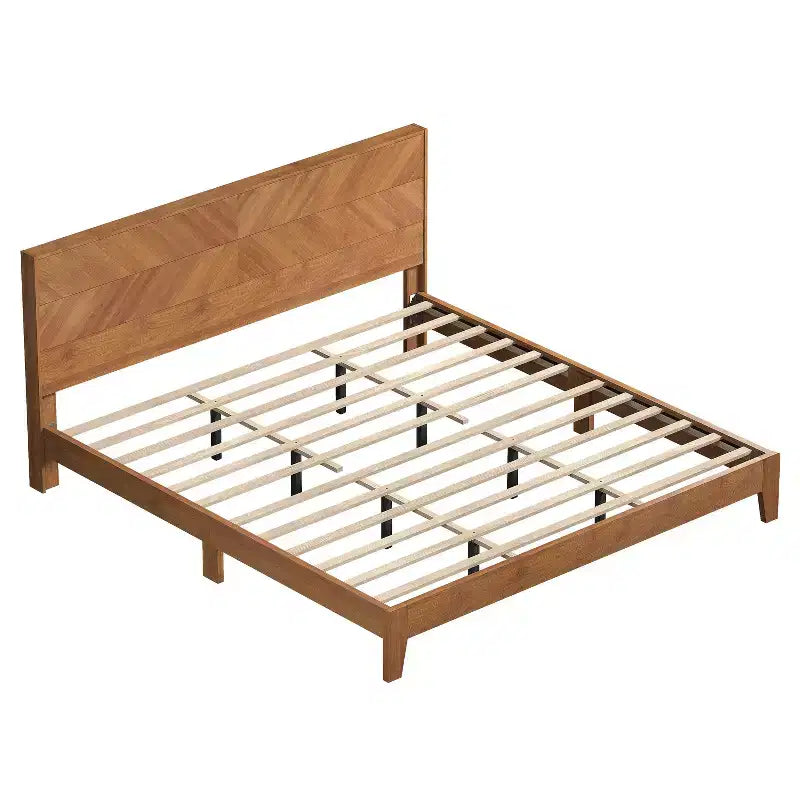 Cama King Weiss Clara con cabecero Nogal Ámbar