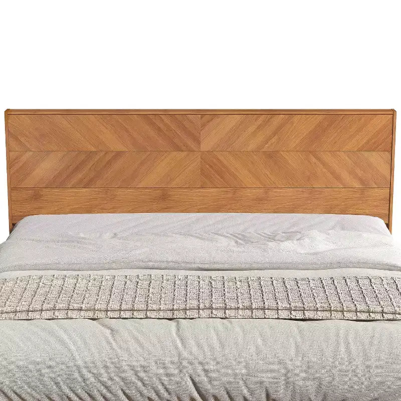 Cama King Weiss Clara con cabecero Nogal Ámbar