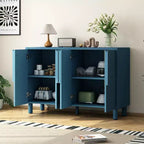 Aparador de madera, Mueble aparador con 4 puertas y 4 estantes, Armario de almacenamiento para sala de estar, comedor, cocina