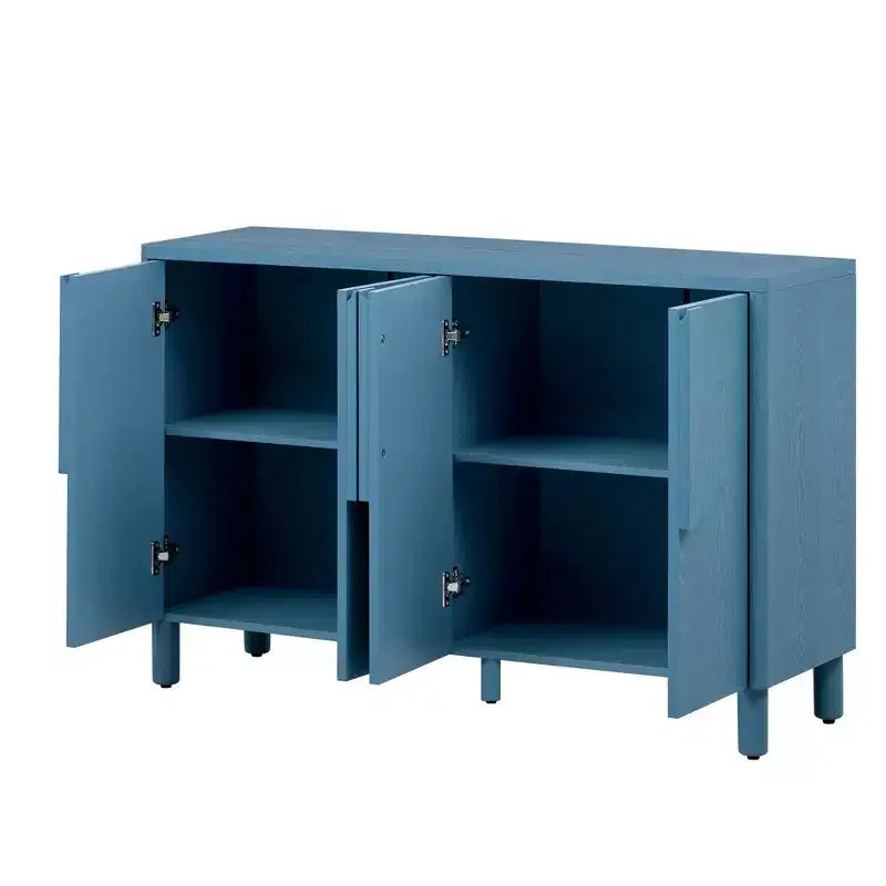 Aparador de madera, Mueble aparador con 4 puertas y 4 estantes, Armario de almacenamiento para sala de estar, comedor, cocina