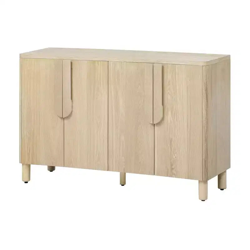 Aparador de madera, Mueble aparador con 4 puertas y 4 estantes, Armario de almacenamiento para sala de estar, comedor, cocina