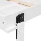 Cama Murphy de tamaño completo con mueble, cama de almacenamiento de madera con 2 cajones, beige