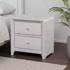 Royal Hampton Nightstand, 2 Drawers, Crystal Knobs,25 Inch