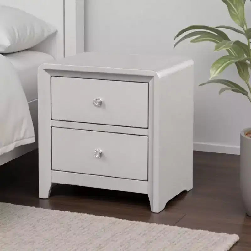 Royal Hampton Nightstand, 2 Drawers, Crystal Knobs,25 Inch