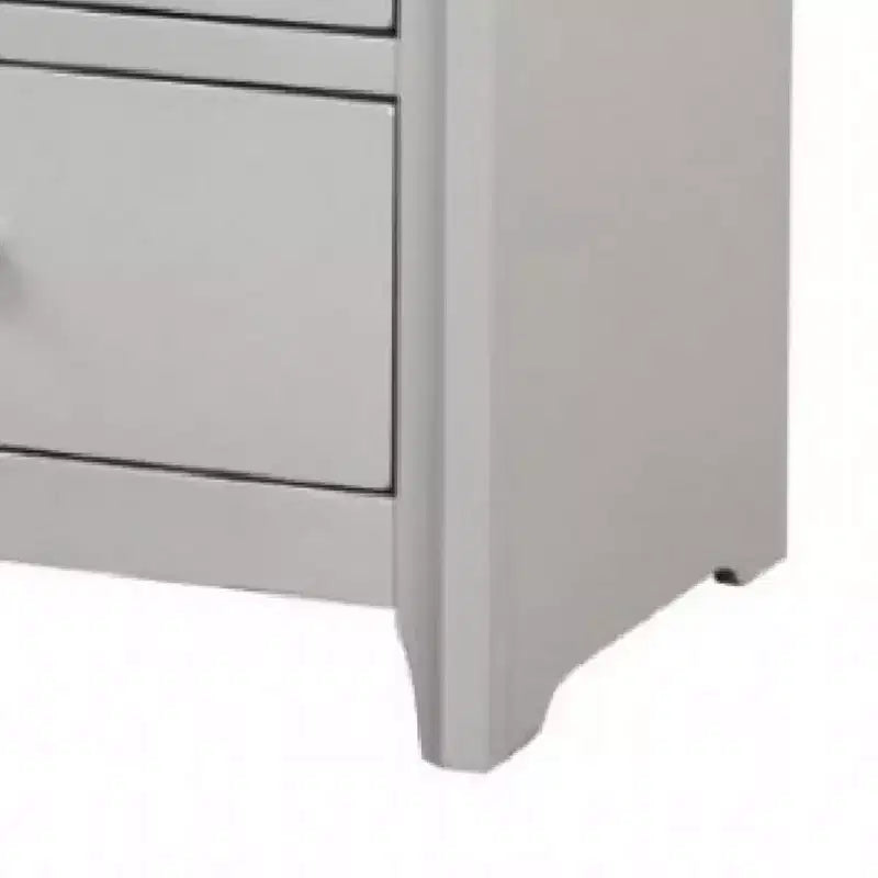 Mesita de noche, 2 cajones, tiradores de cristal, 63.5 cm