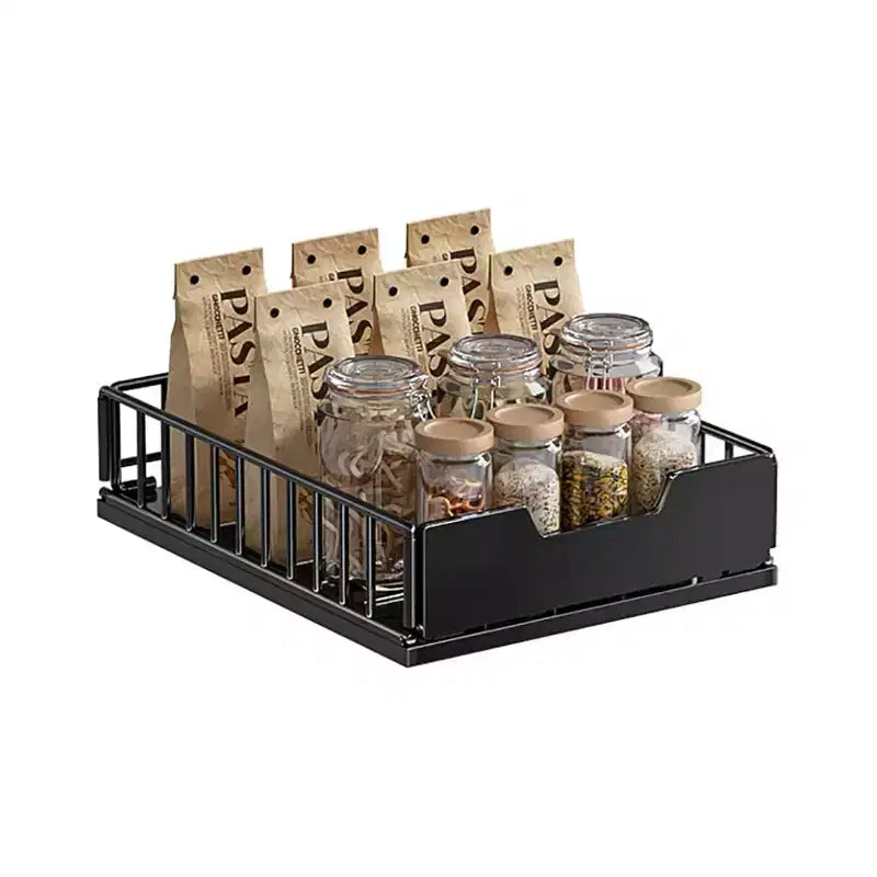 Pull Out Cabinet Organizer, No Drill Slide Out Drawers for Kitchen Cabinets, Metal Pantry Pull Out Shelves, Kitchen Cabinet Organizer