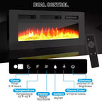Mueble de TV con Chimenea de 70'' con Chimenea de 36'', Centro de Entretenimiento, Mueble Consola de TV de 2 Niveles con Armario de Almacenamiento, Calentador de Chimenea Eléctrico