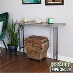 Mesa consola de madera maciza con borde natural gris Riverstone