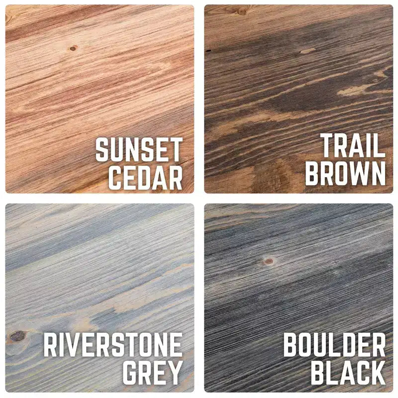 Mesa consola de madera maciza con borde natural gris Riverstone