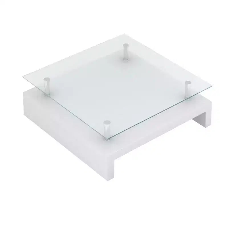 vidaXL Coffee Table High gloss white MDF, Tempered Glass Medium