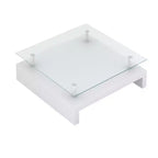 vidaXL Coffee Table High gloss white MDF, Tempered Glass Medium