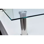 Mesa de centro MDF blanco de alto brillo, Cristal templado Mediana