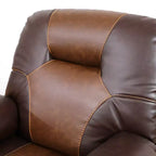 Sillón reclinable, sillón reclinable de cuero transpirable con respaldo ajustable para sala de estar, marrón