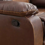 Sillón reclinable, sillón reclinable de cuero transpirable con respaldo ajustable para sala de estar, marrón