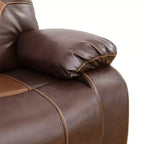Sillón reclinable, sillón reclinable de cuero transpirable con respaldo ajustable para sala de estar, marrón