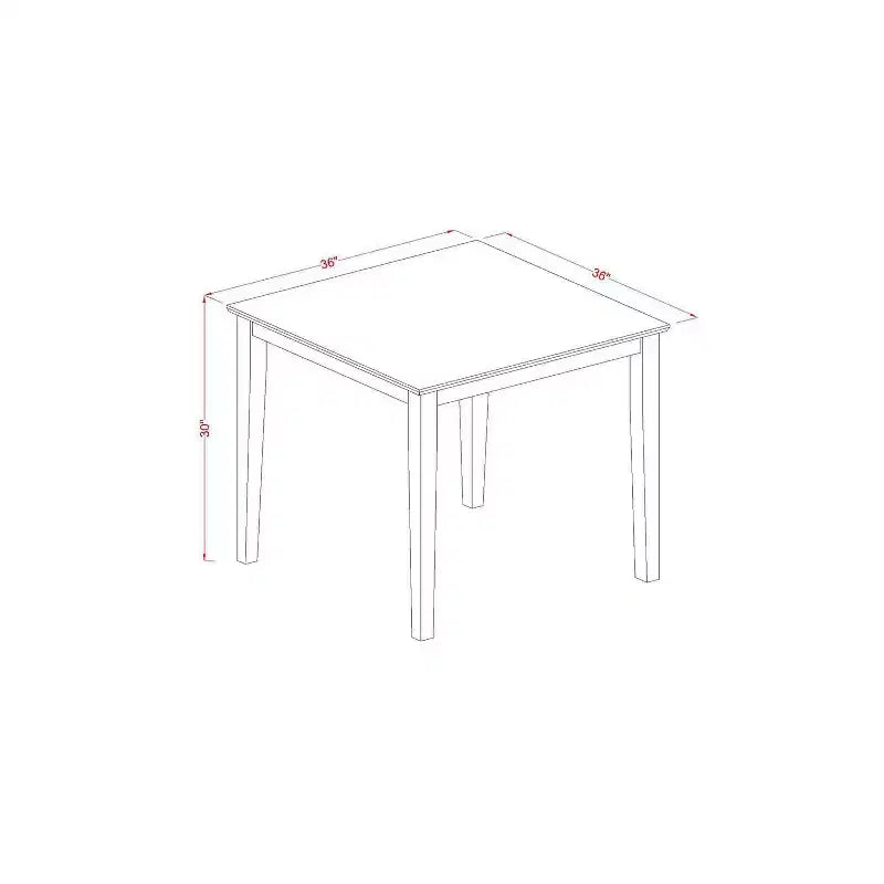 Mesa de comedor cuadrada y sillas Parson - Tela de lino - 36x36 pulgadas