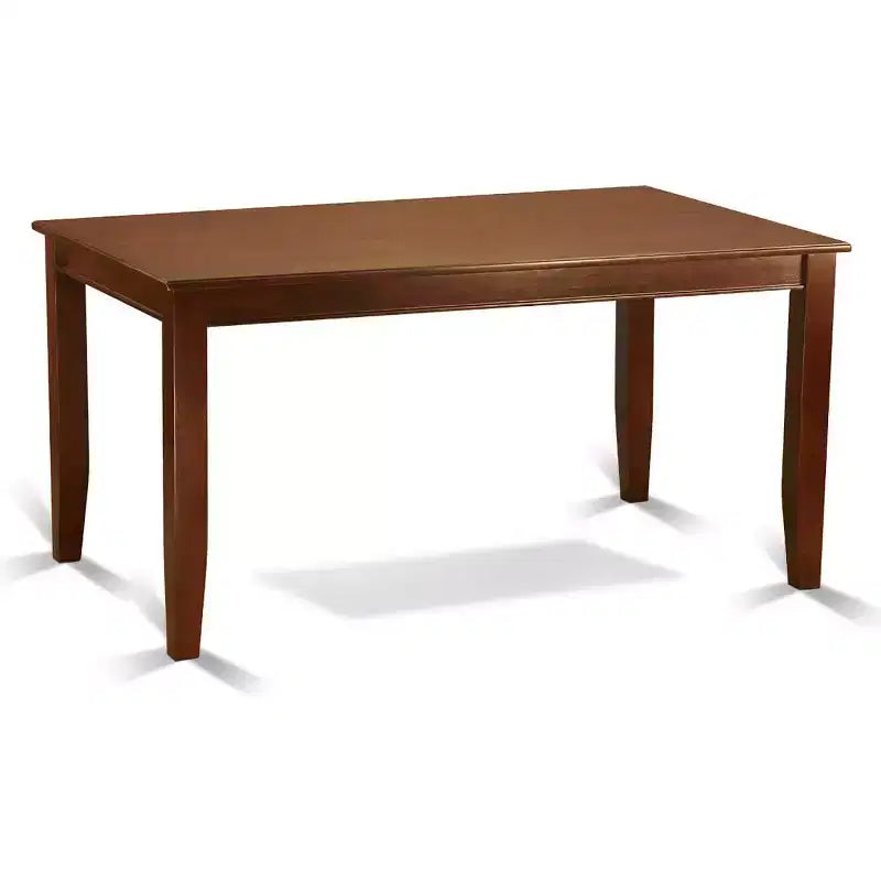 Mesa de comedor rectangular de madera maciza con acabado de caoba - Capacidad para 4 personas