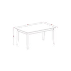 Mesa de comedor rectangular de madera maciza con acabado de caoba - Capacidad para 4 personas