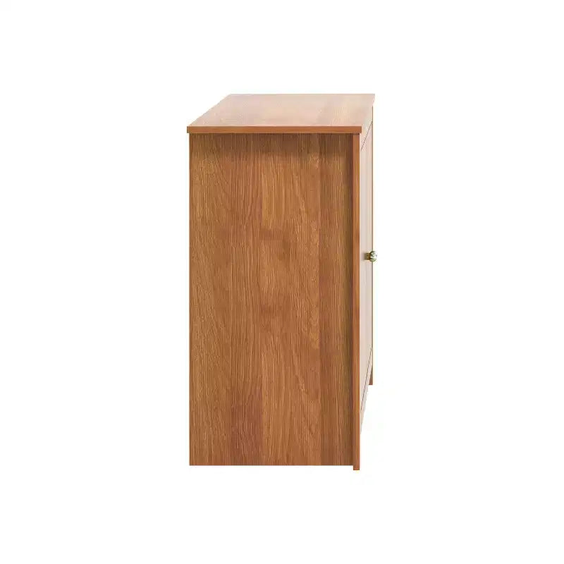 Gabinete decorativo de 2 puertas con diseño de chevrón en nogal ámbar 78.5 cm An. x 40.1 cm Pr. x 76.2 cm Al.