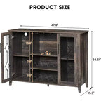 Mueble Bar para Vinos con Botellero Desmontable, Mueble para Vinos con Puerta de Malla, Mueble para Licores con Soporte para Copas, Barra de Café para el Hogar