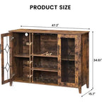 Mueble Bar para Vinos con Botellero Desmontable, Mueble para Vinos con Puerta de Malla, Mueble para Licores con Soporte para Copas, Barra de Café para el Hogar