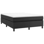 Base de cama de piel sintética negra, contrachapado, madera de ingeniería Queen