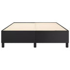 Base de cama de piel sintética negra, contrachapado, madera de ingeniería Queen