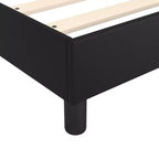 Base de cama de piel sintética negra, contrachapado, madera de ingeniería Queen