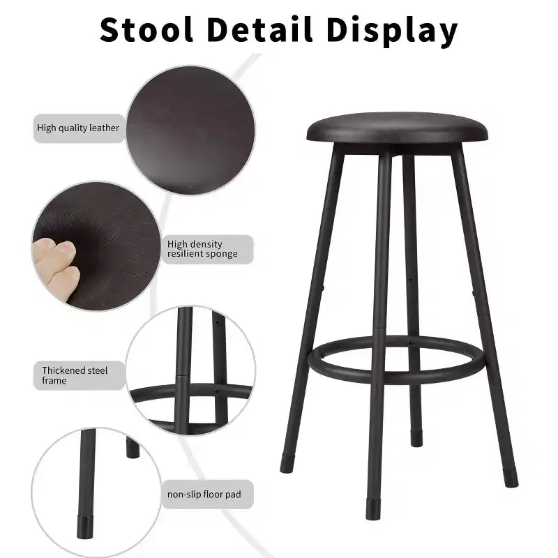 Mesa de Comedor de Altura de Mostrador, Barra de Cocina con Taburetes a Juego, Solución Completa de Comedor para Cocina, Comedor y Bar en Casa, Marrón